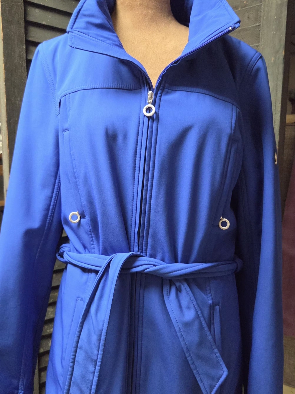 Calvin Klein Royal Blue Belted Trench Coat